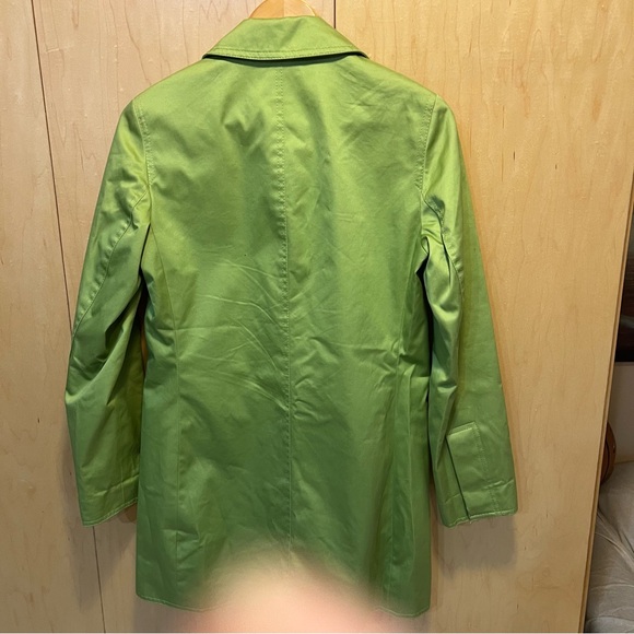 Coach Bright Green Thigh Length Trench Coat Women’s  Smal - Picture 3 of 4